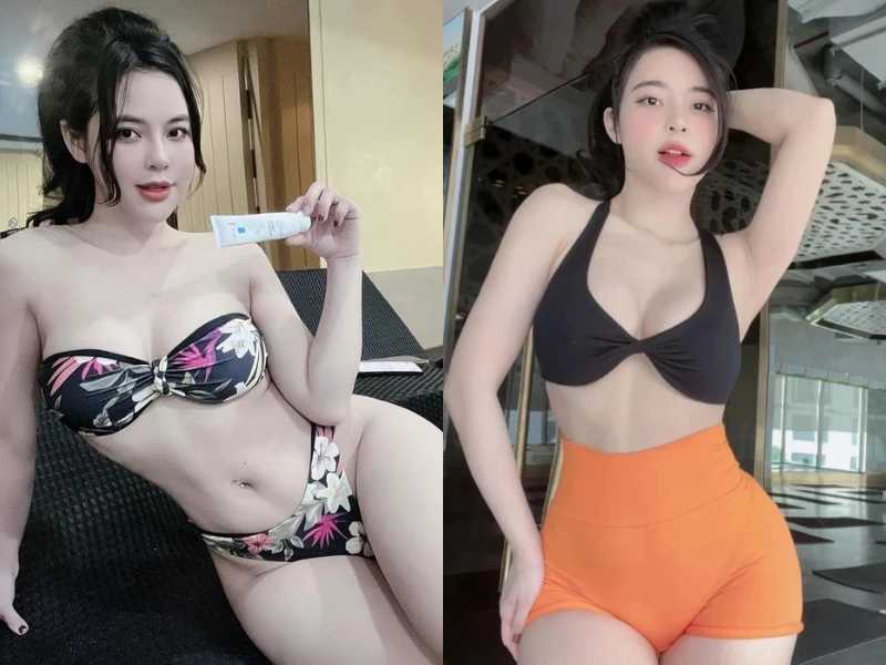 Diện áo dây trễ nải, hot girl gym khiến anh em “toát mồ hôi“