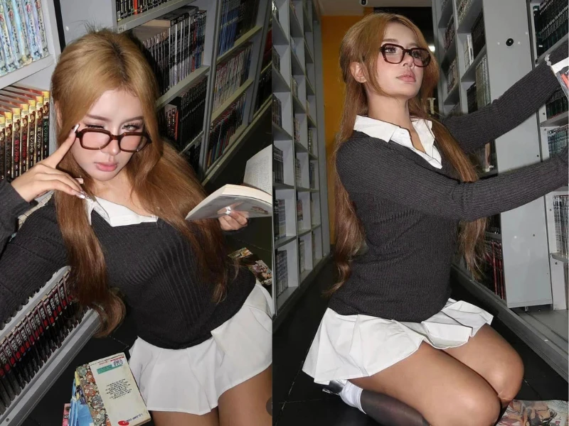 Hot Tiktoker Xuân Ca hóa thân thành cô nàng mọt sách gợi cảm