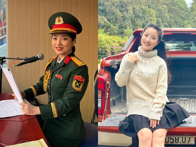 Nhan sắc nữ quân nhân giọng miền Nam đọc lễ diễu binh Điện Biên