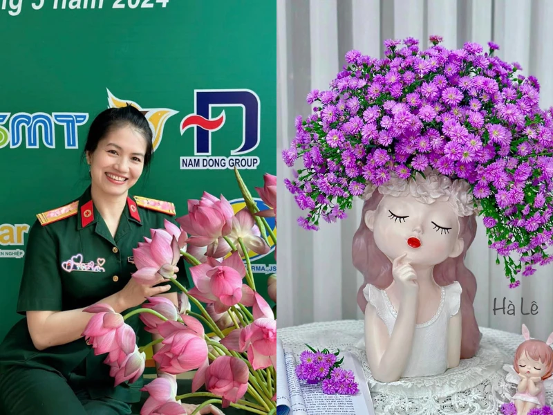 Bà nội trợ có tài cắm hoa gây bất ngờ khi là quân nhân