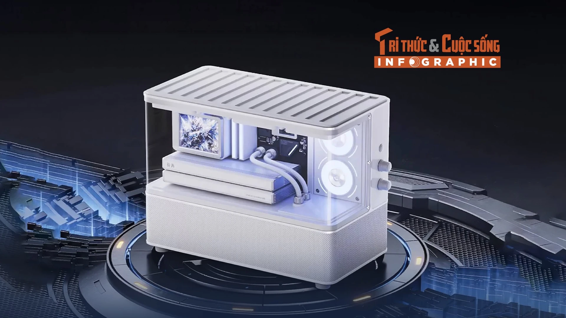 [INFOGRAPHIC] Huazai New Cyber, Loa Bluetooth “case PC mini” có màn hình màu 