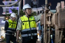 Xuyên đêm khoan khảo sát địa chất tại ga metro số 2 TP.HCM