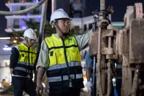 Xuyên đêm khoan khảo sát địa chất tại ga metro số 2 TP.HCM