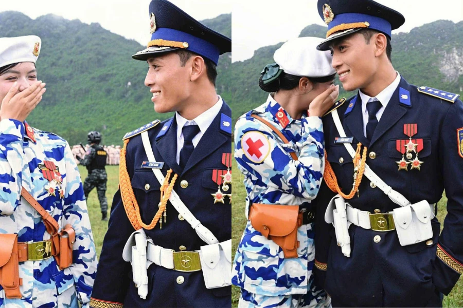 Chuyện tình của "cô bộ đội chân dài" và anh cảnh sát biển viral mạng xã hội