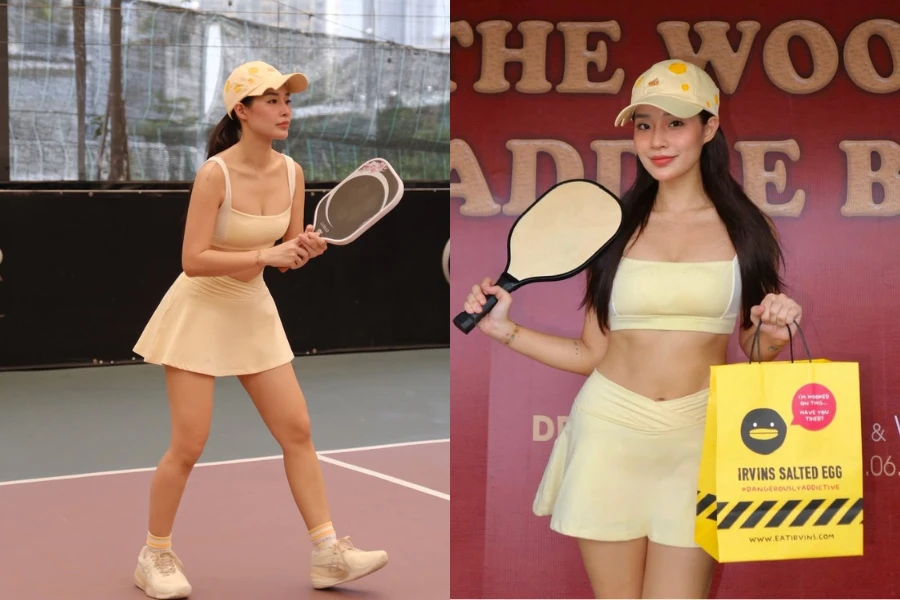 Vợ hot girl của Rhymastic khoe dáng trên sân pickle ball