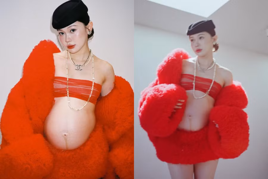 'IT girl' Ly Phạm khoe sắc trong bộ ảnh bầu ở tuần 36 thai kỳ