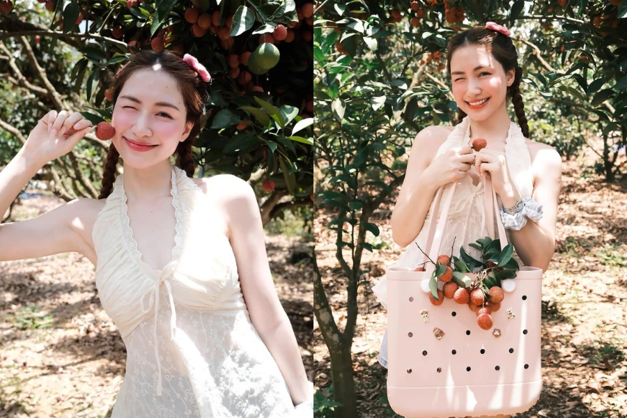 Hòa Minzy hóa "thiếu nữ vườn vải", khoe vẻ đẹp trong veo