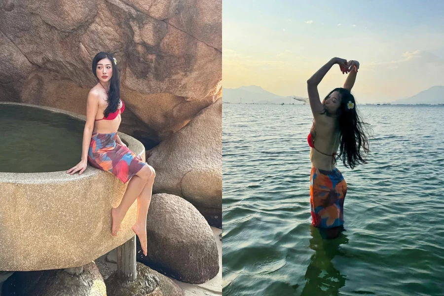 Yaya Trương Nhi tuổi 35 bốc lửa, thời trang đi biển ấn tượng