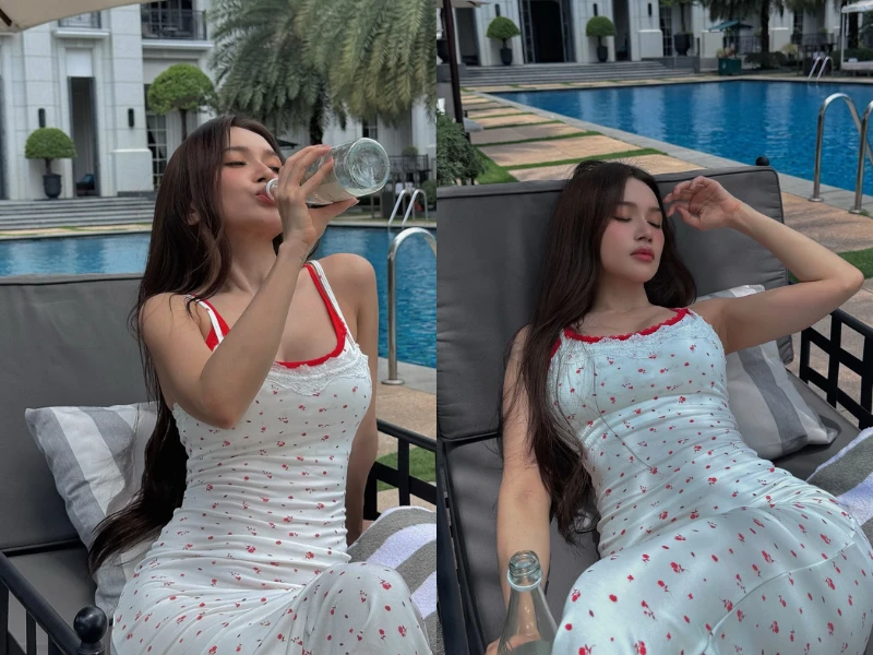 Sĩ Thanh diện váy ôm sát khoe vóc dáng săn chắc ở tuổi U40