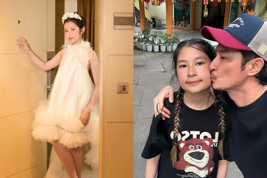 Con gái Huy Khánh tuổi 13 xinh đẹp, tự tin trên sàn catwalk