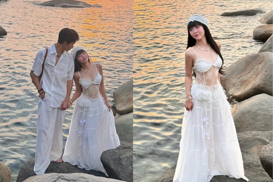 Hot girl FAPtv diện váy xuyên thấu, tình tứ bên bạn trai