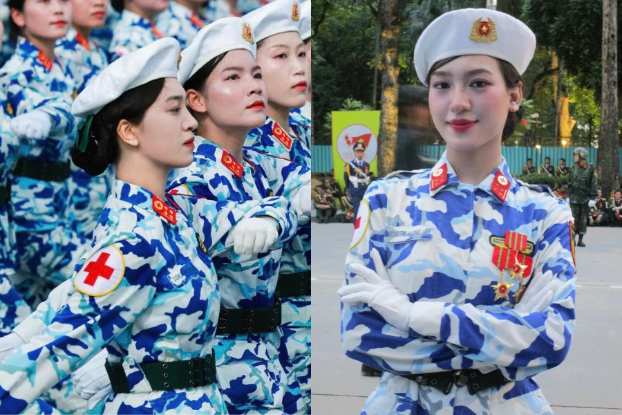 Nữ trung úy khối Quân y gây ấn tượng với ngoại hình xinh đẹp, sắc sảo