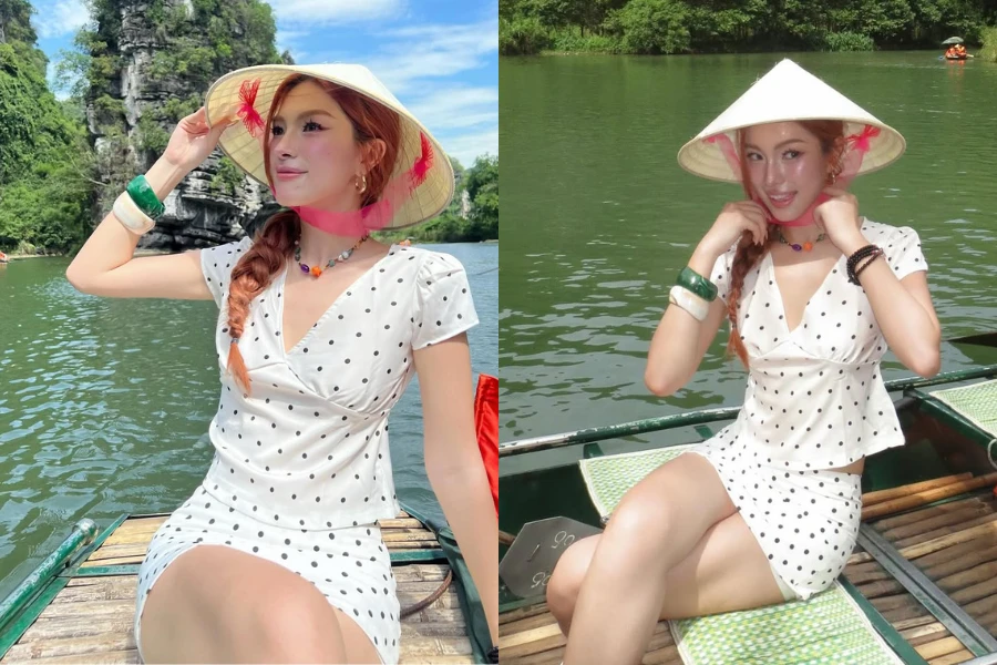 Nàng WAGs Việt khoe sắc ngọt ngào giữa non nước Ninh Bình