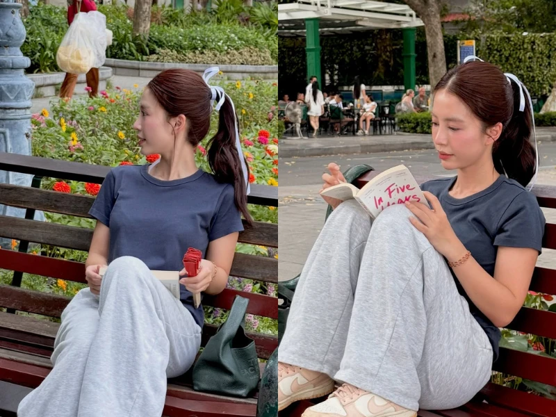 Mẫn Tiên 'đốn tim' fan với loạt ảnh đu trend check-in vườn hoa Hồ Gươm