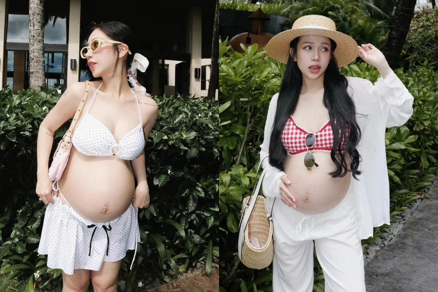Mẹ bầu “hot nhất cõi mạng” Joyce Phạm style đi biển cực cuốn