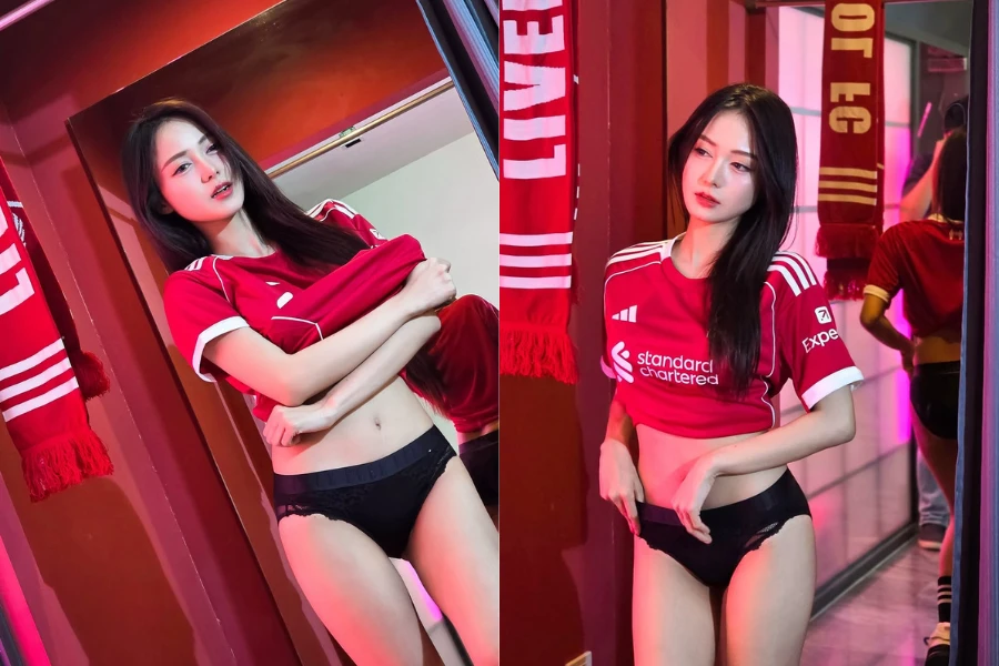 Hot girl gây tranh cãi khi lên đồ cổ vũ đội bóng yêu thích ở Ngoại hạng Anh