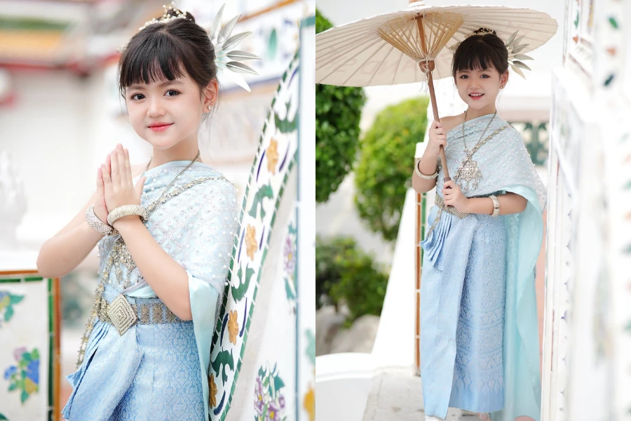 'Thiên thần nhí' Cherry An Nhiên trong trang phục truyền thống Thái Lan