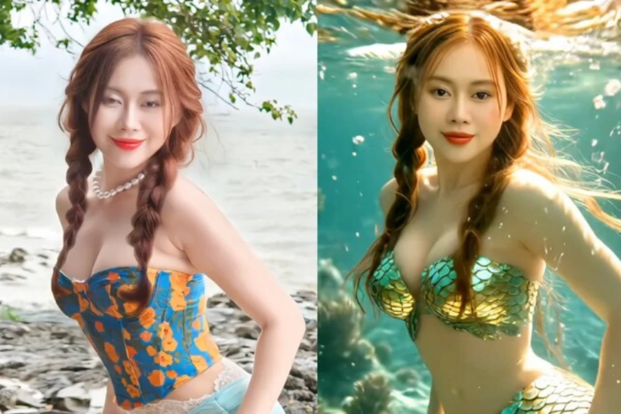 Trend hóa thân nàng tiên cá bằng AI khiến giới trẻ rần rần