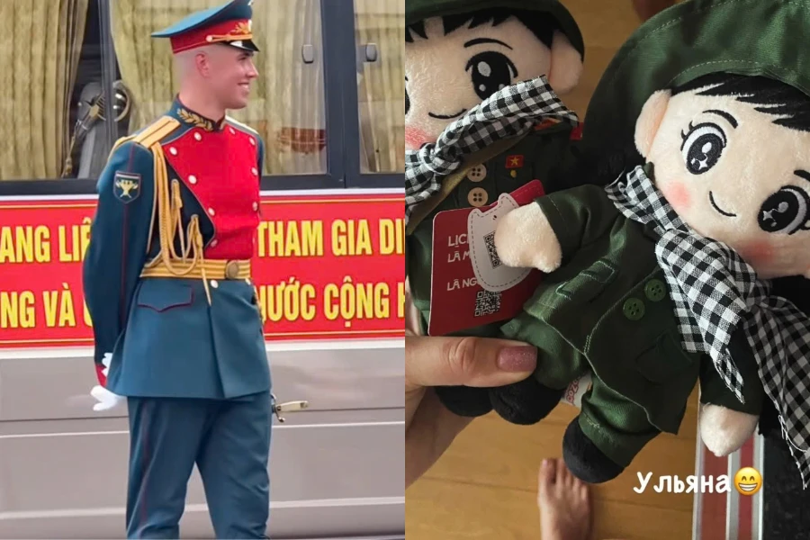 Khối trưởng Nga tặng vợ những món quà mang về từ Việt Nam