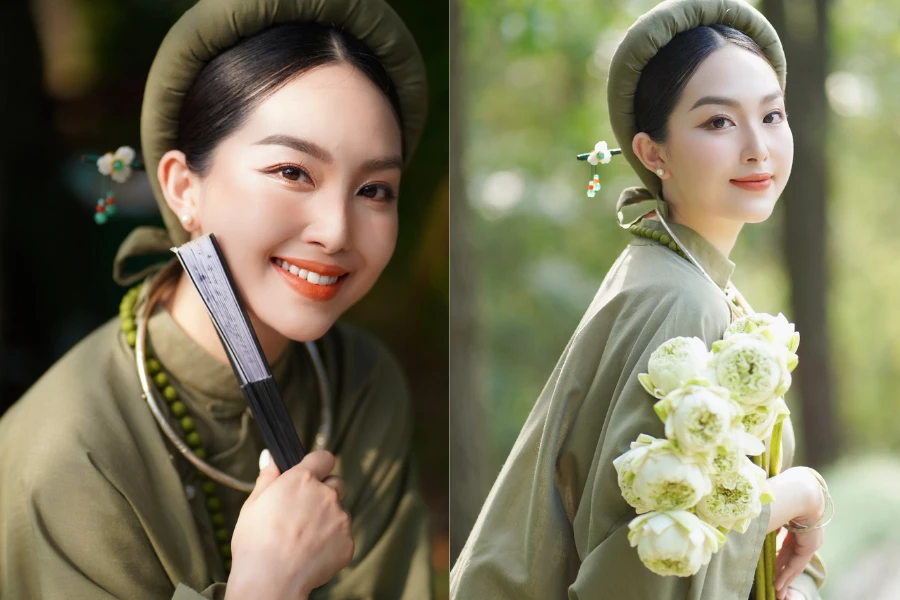 Nữ MC Nghệ An diện áo dài dịu dàng mừng sinh nhật Bác