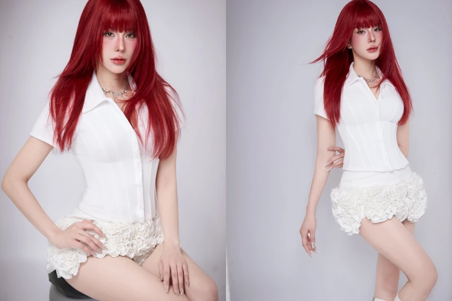 Diệp Lâm Anh "biến hình" với màu tóc đỏ cà chua rực lửa