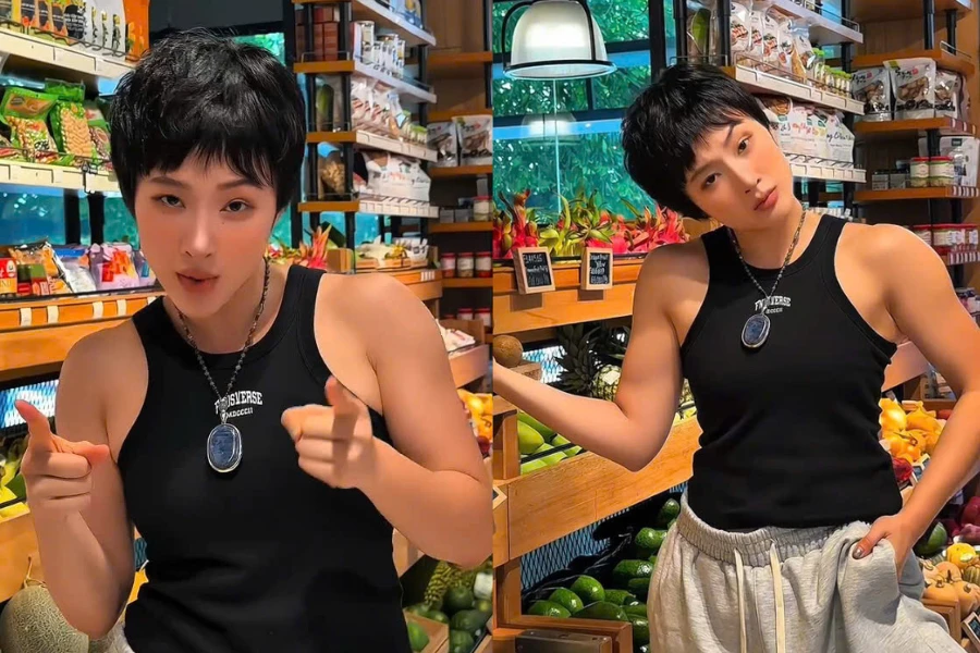Angela Phương Trinh gây chú ý với tóc tém, cơ bắp nổi bật