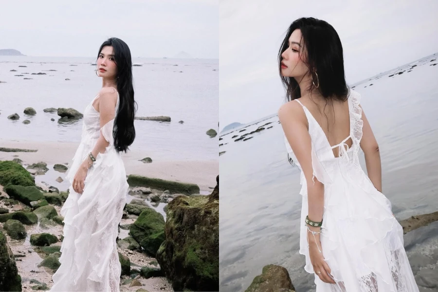 Lylychuu hóa nàng thơ giữa biển xanh, vẻ đẹp mong manh gây xao xuyến