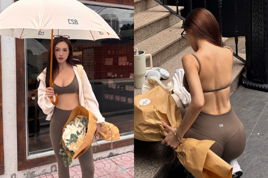 Sĩ Thanh diện đồ tập xuống phố khoe body cực nét