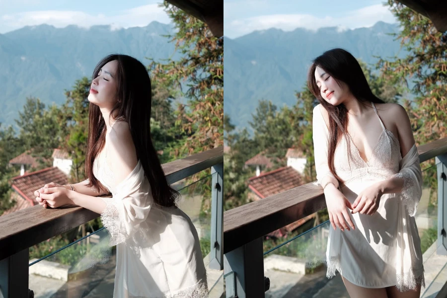 'Hot girl Hà thành' diện váy ngủ mỏng manh khoe vẻ đẹp mơ màng