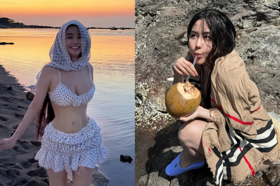 "Hot girl số 1 Sài thành" đi biển khoe thắt eo siêu thực