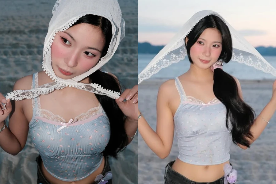 Lên đồ 'sương sương' đi biển, Tiktoker Quỳnh Bei vẫn chiếm trọn spotlight