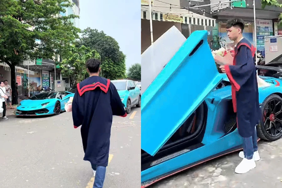 Sự thật clip chàng trai lái Lamborghini tốt nghiệp Đại học