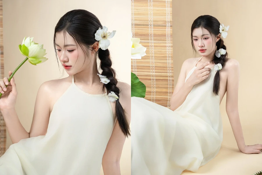 "Hot girl cô giáo" xứ Nghệ khoe vẻ đẹp yêu kiều với váy yếm