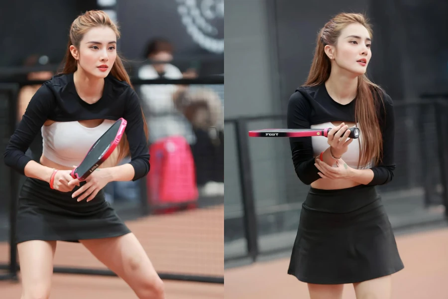 Em gái Công Vinh khoe dáng nuột trên sân pickleball