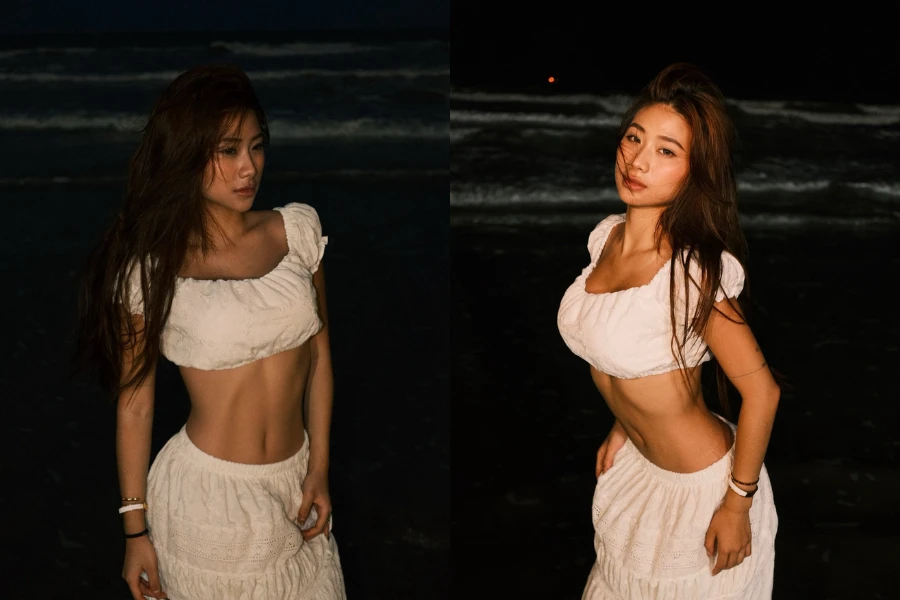 Louis Phạm thả dáng trên biển đêm đầy cuốn hút