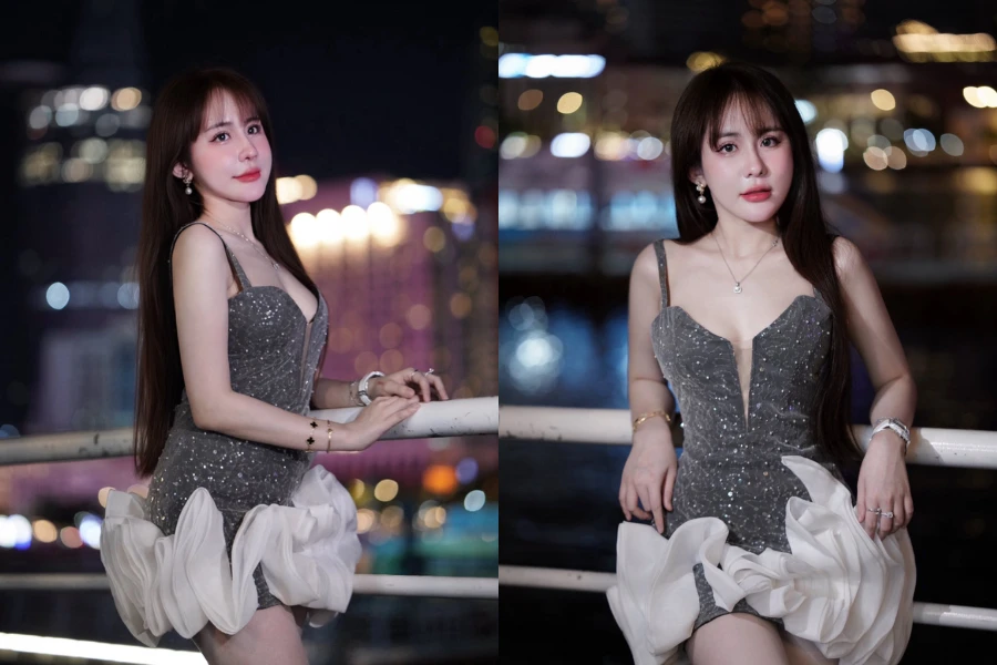 "Thánh nữ bi-a" khoe dáng sang chảnh bên sông Sài Gòn