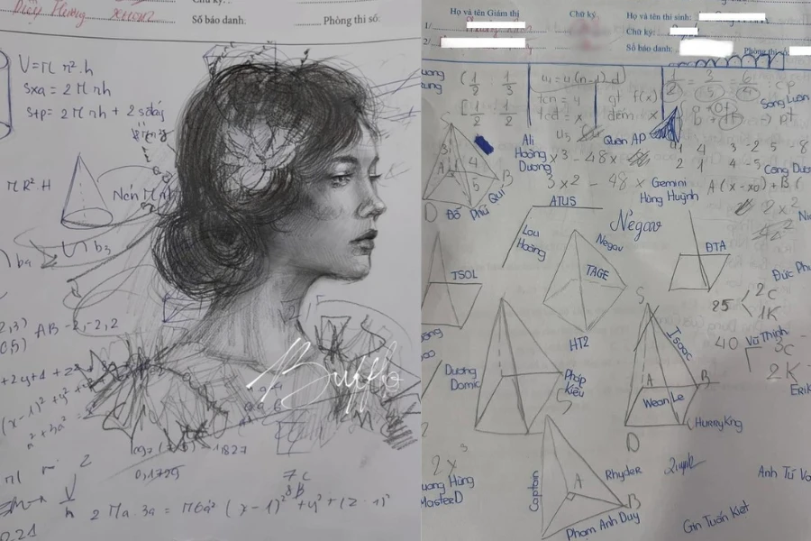 Những tờ giấy nháp "bá đạo" của các sĩ tử trong kỳ thi THPT