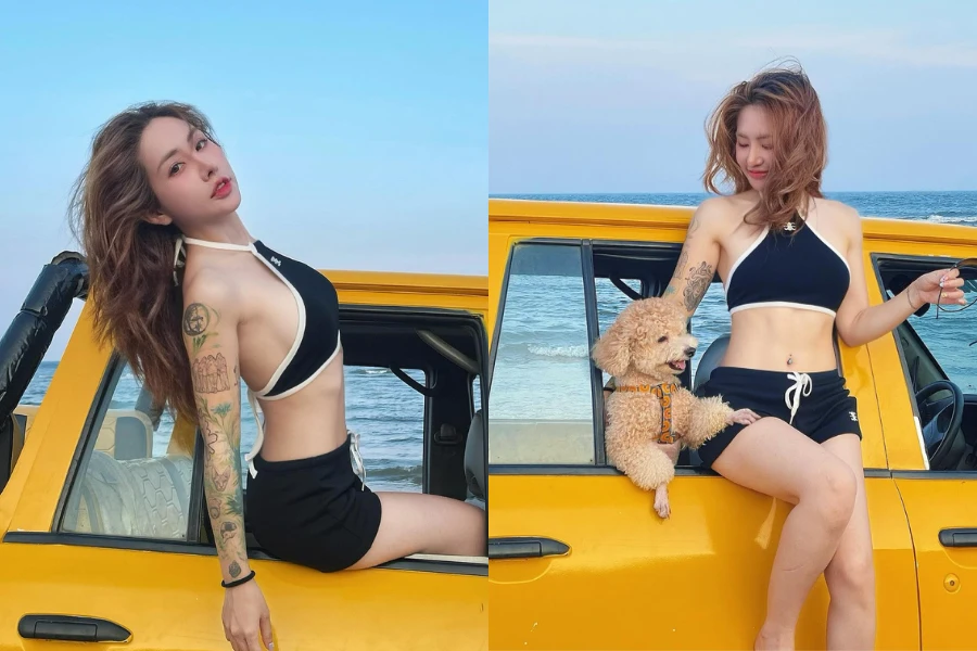 Du Uyên thả dáng trên ô tô đầy phóng khoáng