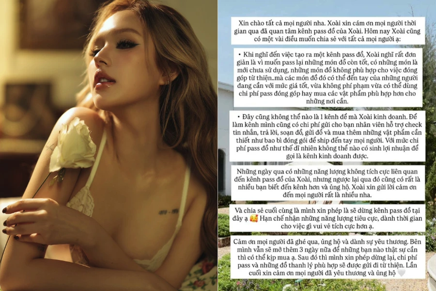 Xoài Non dừng kênh pass đồ sau ồn ào, netizen nói gì?