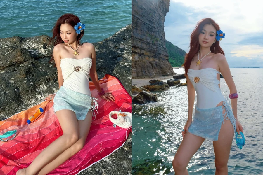 Hot girl gen Z hóa thân nàng tiên cá khoe dáng nuột nà