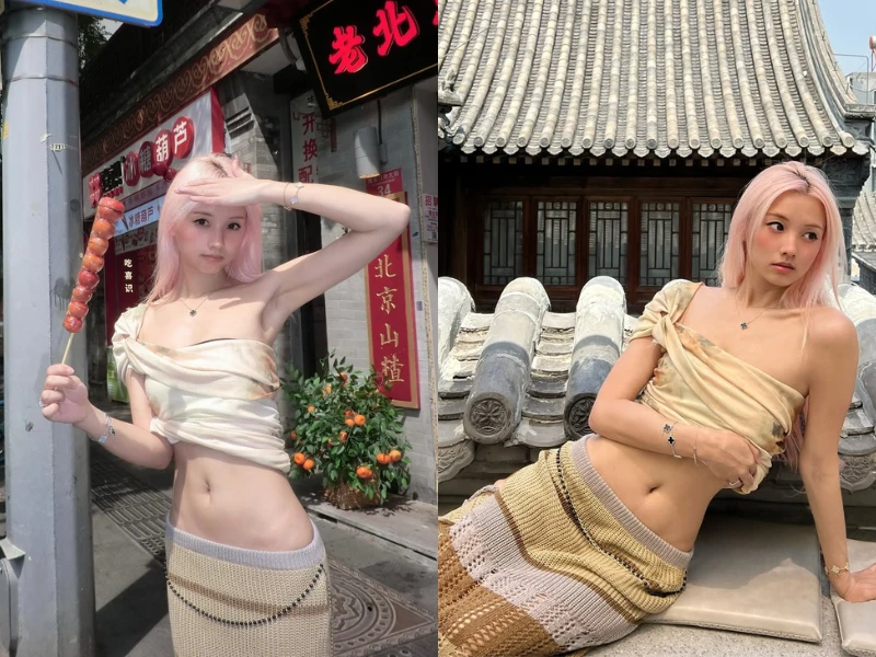 Nữ streamer gốc Việt hút hồn fan với màn khoe dáng khi dạo phố