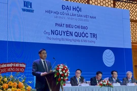 Thứ trưởng Bộ NN-MT Nguyễn Quốc Trị phát biểu chỉ đạo đại hội. Ảnh: Anh Phương