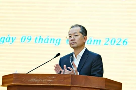 Bí thư Trung ương Đảng, Chánh án TAND Tối cao - Nguyễn Văn Quảng, phát biểu tại buổi làm việc.