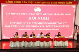 Hội nghị tiếp xúc cử tri với những người ứng cử đại biểu Quốc hội khóa XVI, Đơn vị bầu cử số 1 tỉnh Lâm Đồng.