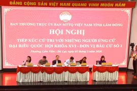 Hội nghị tiếp xúc cử tri với những người ứng cử đại biểu Quốc hội khóa XVI, Đơn vị bầu cử số 1 tỉnh Lâm Đồng.