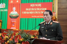 Thượng tướng Lê Quốc Hùng, Thứ trưởng Bộ Công an phát biểu chỉ đạo tại Hội nghị.