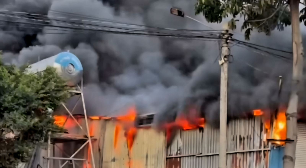 Hiện trường vụ cháy. Ảnh: CTV