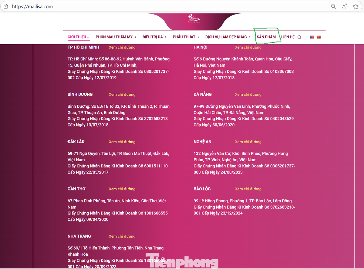 Trên thanh công cụ của Mailisa.com hiện đã không còn mục sản phẩm. Trên thanh công cụ của Mailisa.com hiện đã không còn mục sản phẩm.