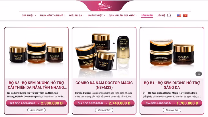 Hình ảnh giới thiệu sản phẩm trước đó hiện đã không còn trên website Mailisa.com.