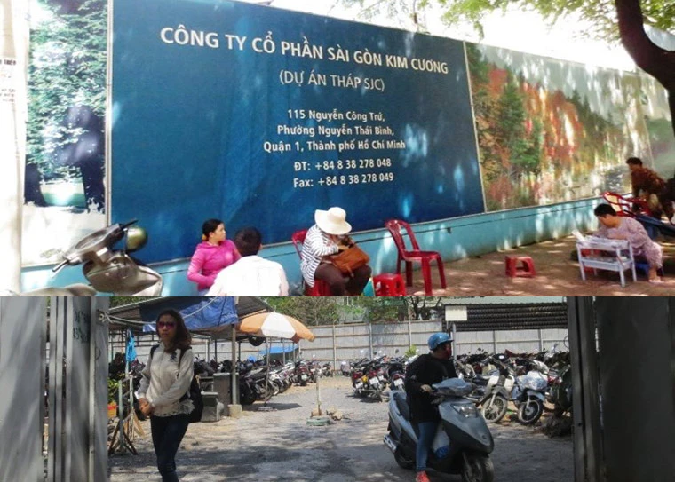 SJC Tower nhếch nhác... thành bãi xe giữa “đất vàng” TP.HCM